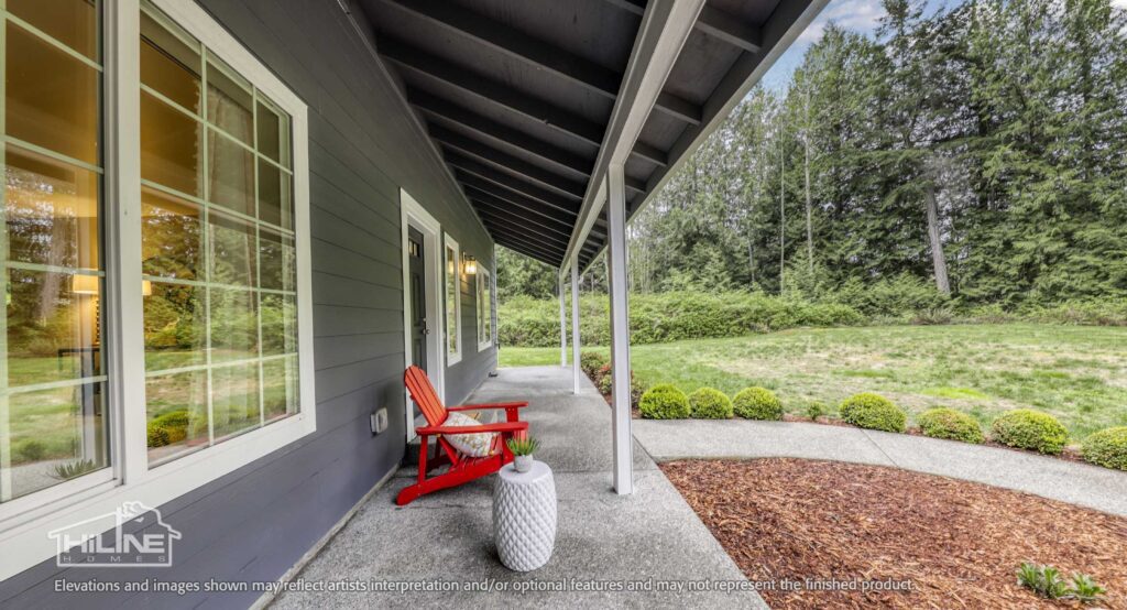 Home Plan 1768 covered porch front exterior.