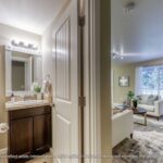 Home Plan 1768 powder bath and living room.