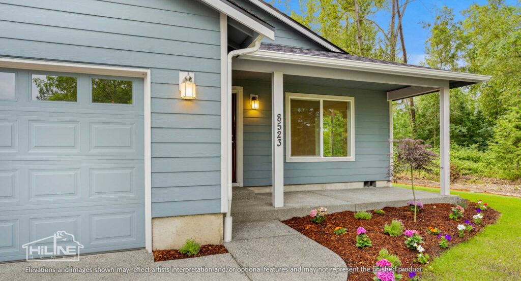 Home plan 1883 front exterior covered porch.