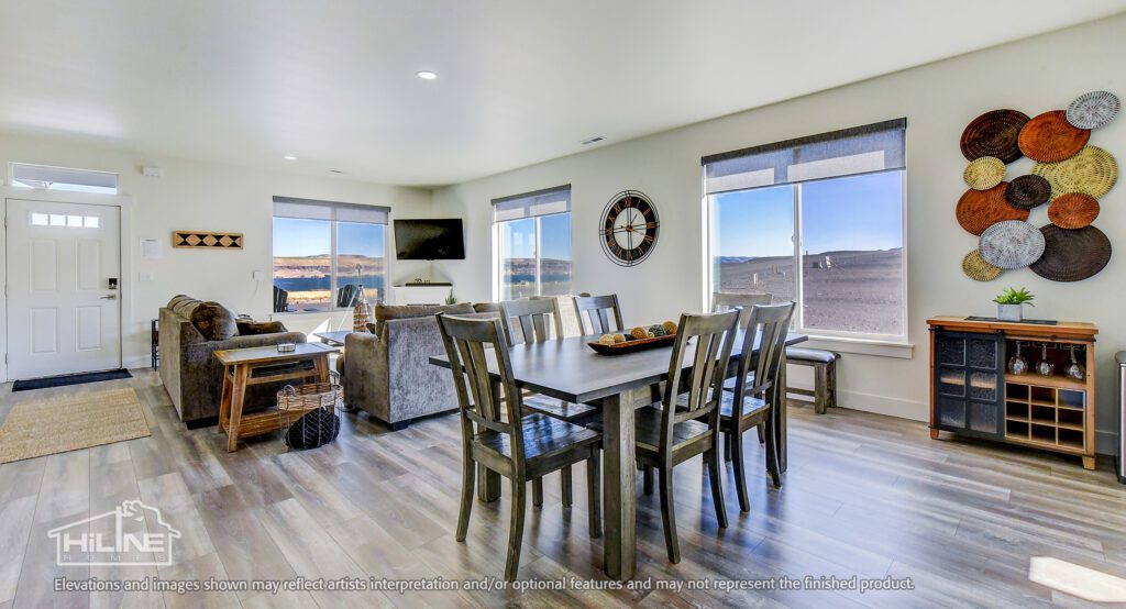 Home plan 1883 dining and living room.