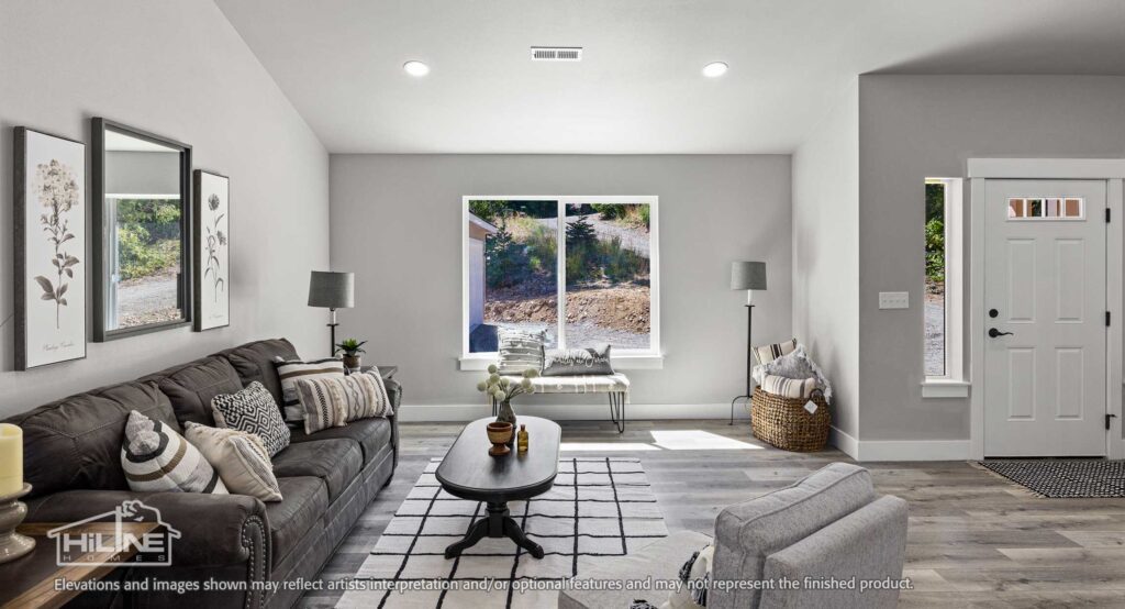 Home Plan 1940A living room.