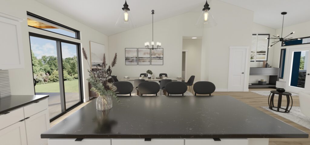 Home Plan 1940A kitchen island.