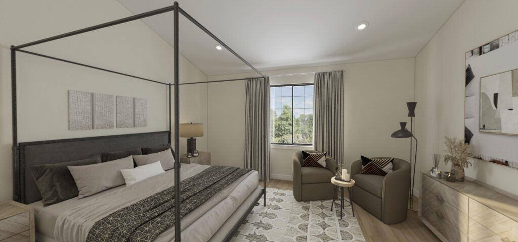 Home Plan 1940A primary suite.