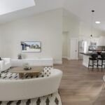 Home Plan 1940B kitchen, great room, and dining room.