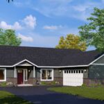 Home plan 1940B enhanced elevation.