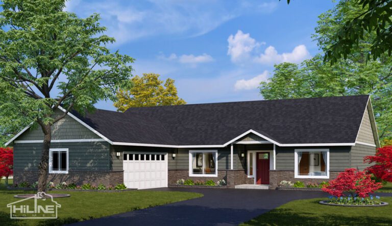 Home plan 1940B enhanced elevation.