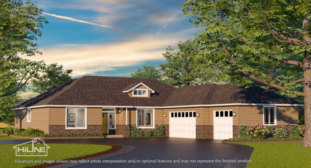 Home Plan 2232 enhanced elevation.