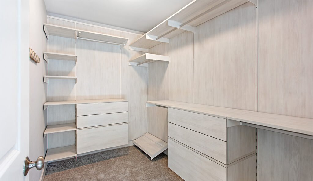 Custom walk-in closet.