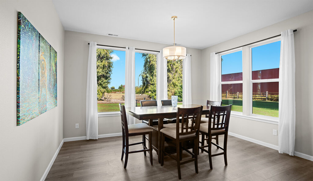 Dining area in custom home plan 2443.