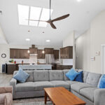 Custom interior of home plan 2443 showcasing skylights.