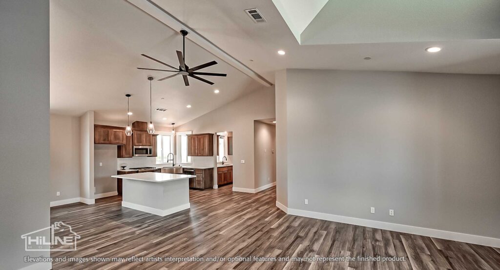 Home Plan 2576 kitchen and great room.