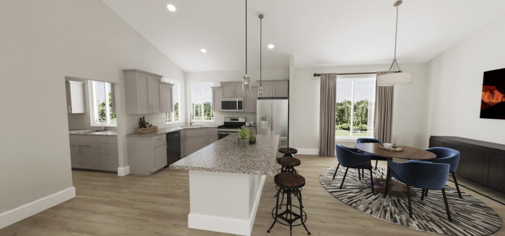 Home Plan 2576 kitchen and dining room.