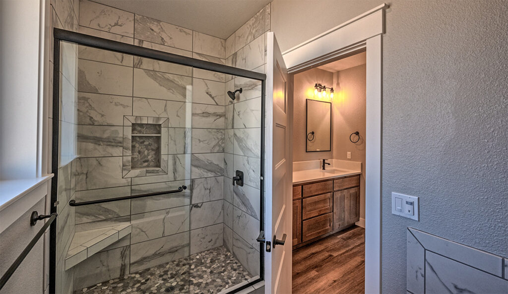Custom walk-in shower.
