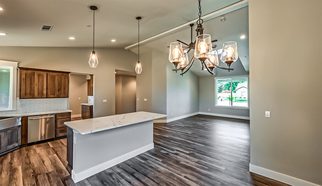 Dining room to kitchen and living room.