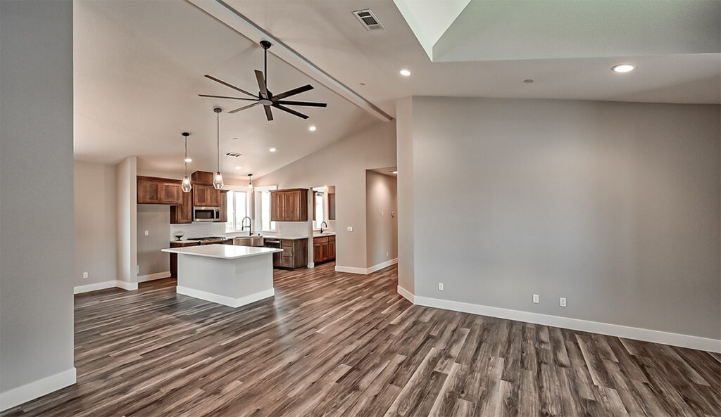 Living room to kitchen.