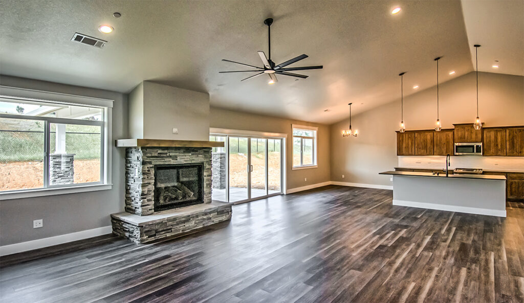 Living room to kitchen.
