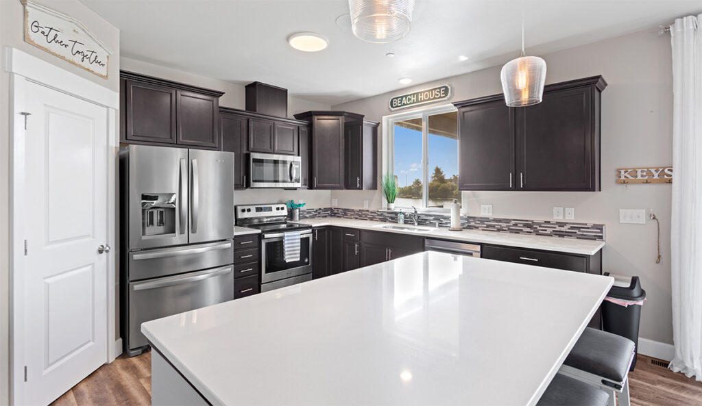 Custom kitchen in home plan 3072.