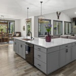 Kitchen to dining and living room.