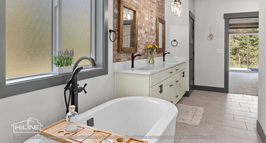 Home Plan 3295 primary bath.