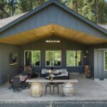 Home Plan 3295 exterior back outdoor living space.