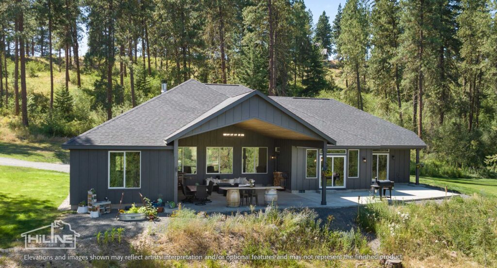 Home Plan 3295 exterior outdoor living space back.