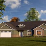 Home Plan 3464 enhanced elevation.