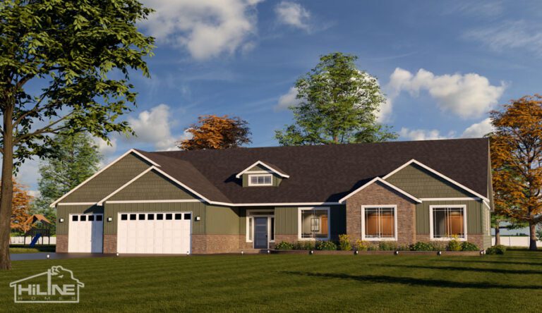 Home Plan 3464 enhanced elevation.