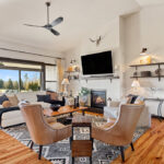 Custom living room with fireplace.