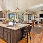 Open concept from kitchen into living area.