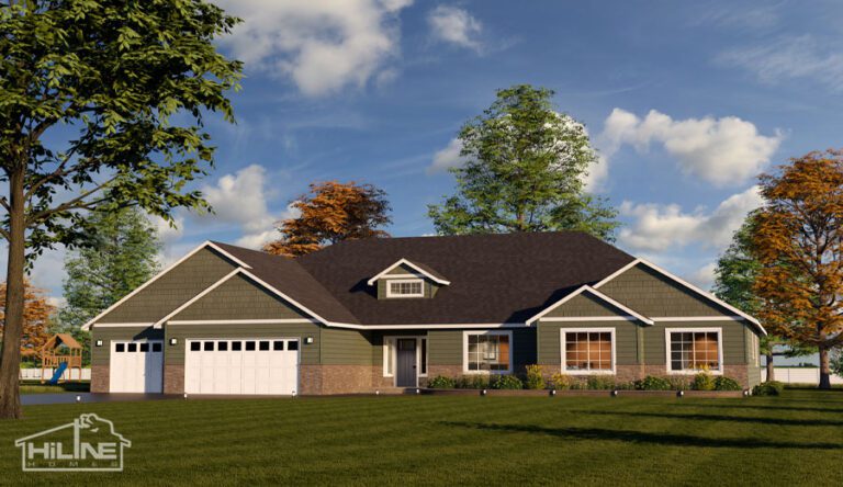 Home Plan 3464H optional elevation.