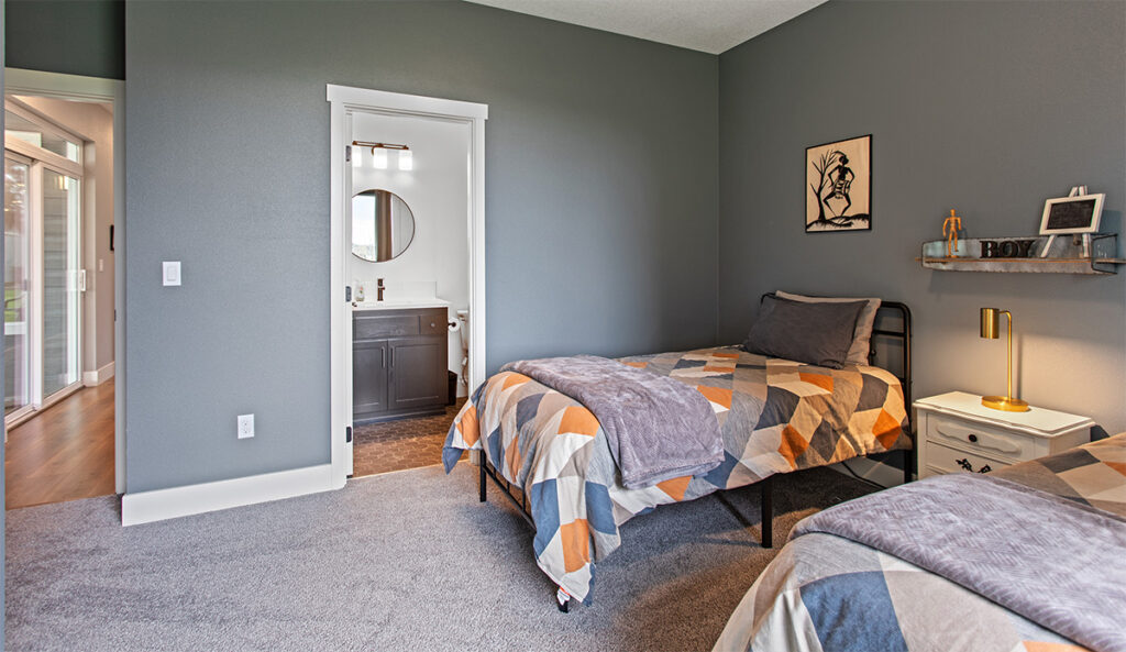 Additional bedroom with attached bath.