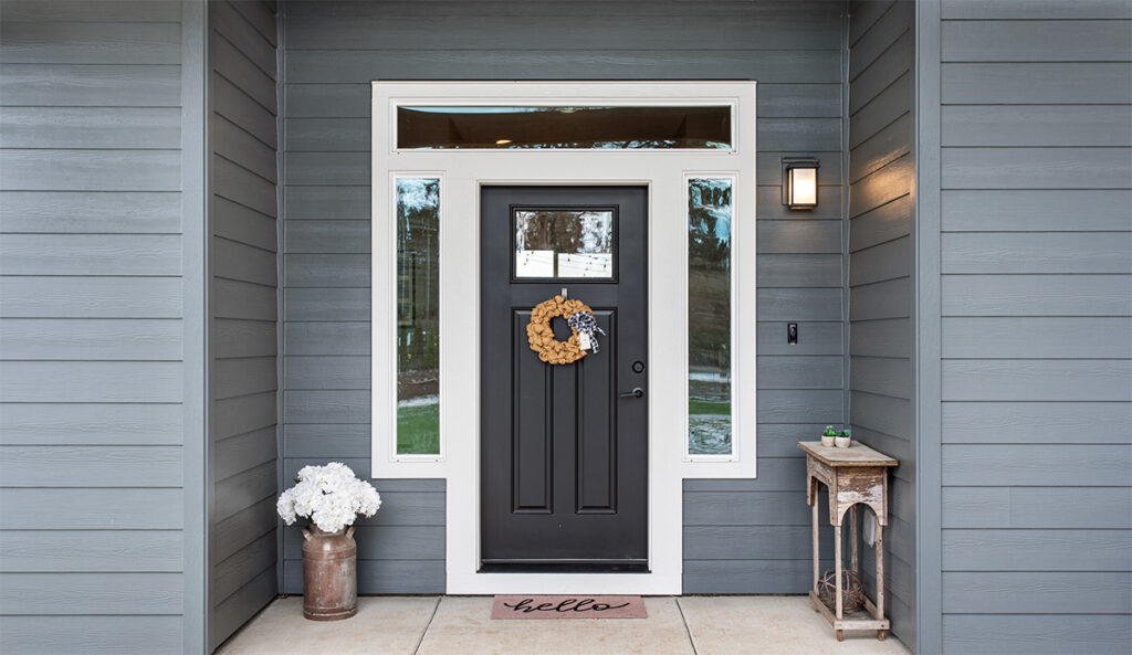 Front door entrance to customized home plan 3711.
