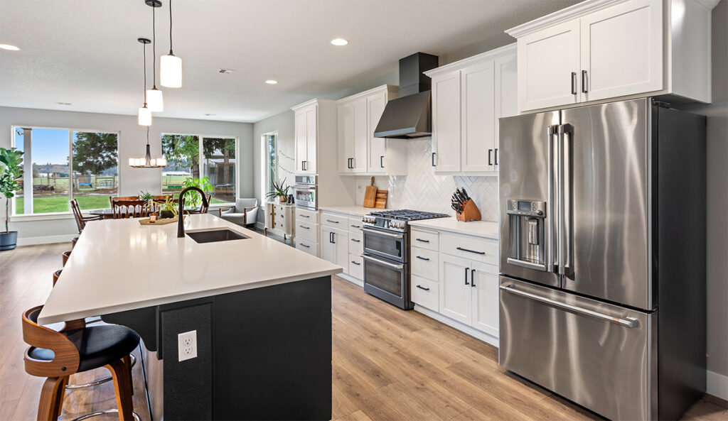 Kitchen leading into the dining area.