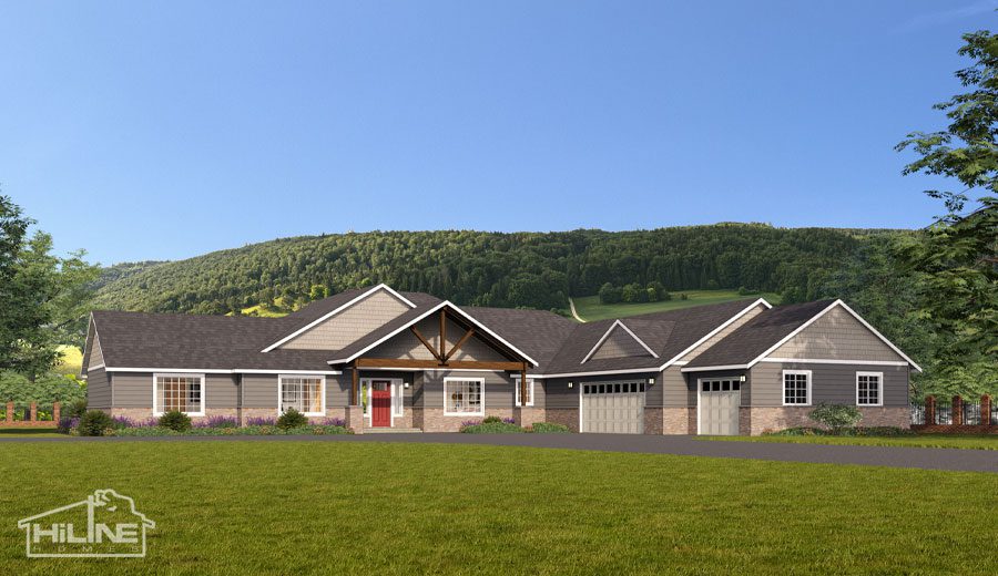 Home Plan 3711 optional elevation.