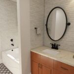 Home Plan 3711 primary bath showing the tub/shower.