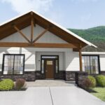 Home Plan 3711 front exterior rendering.