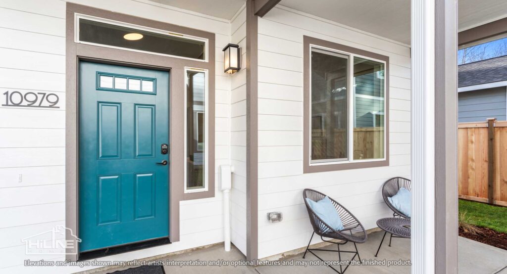 Home Plan 500A front exterior covered porch.