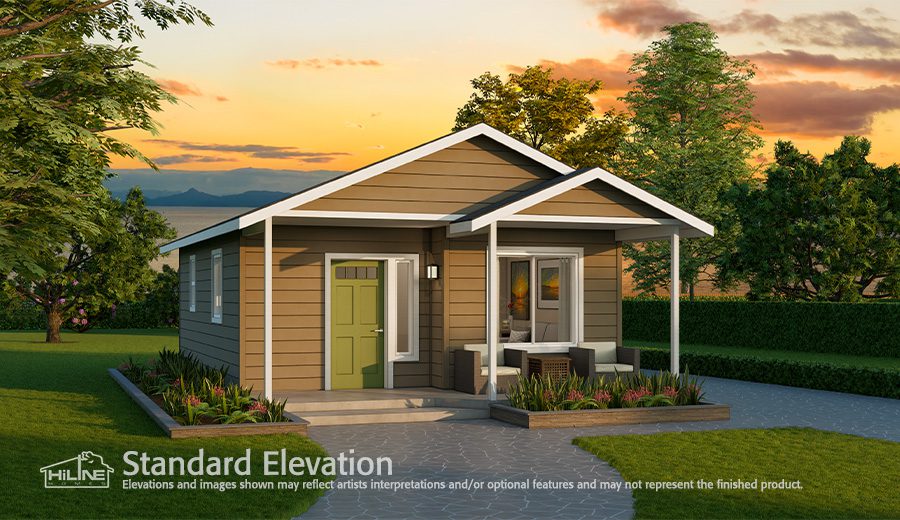 Home Plan 500A standard elevation.