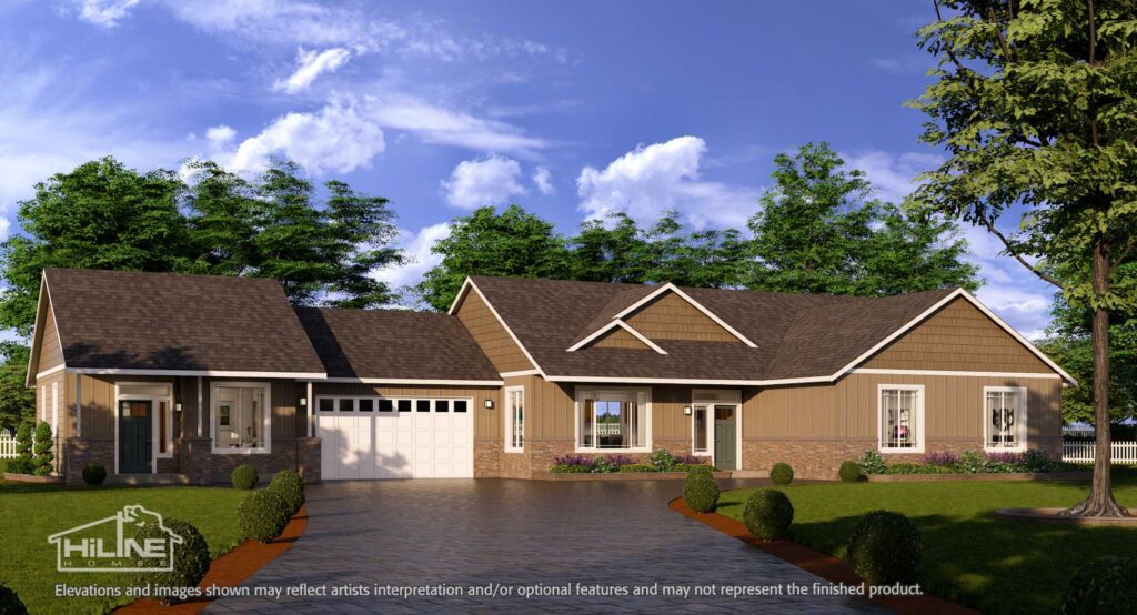 Home Plan 500B attached to Home Plan 2112.