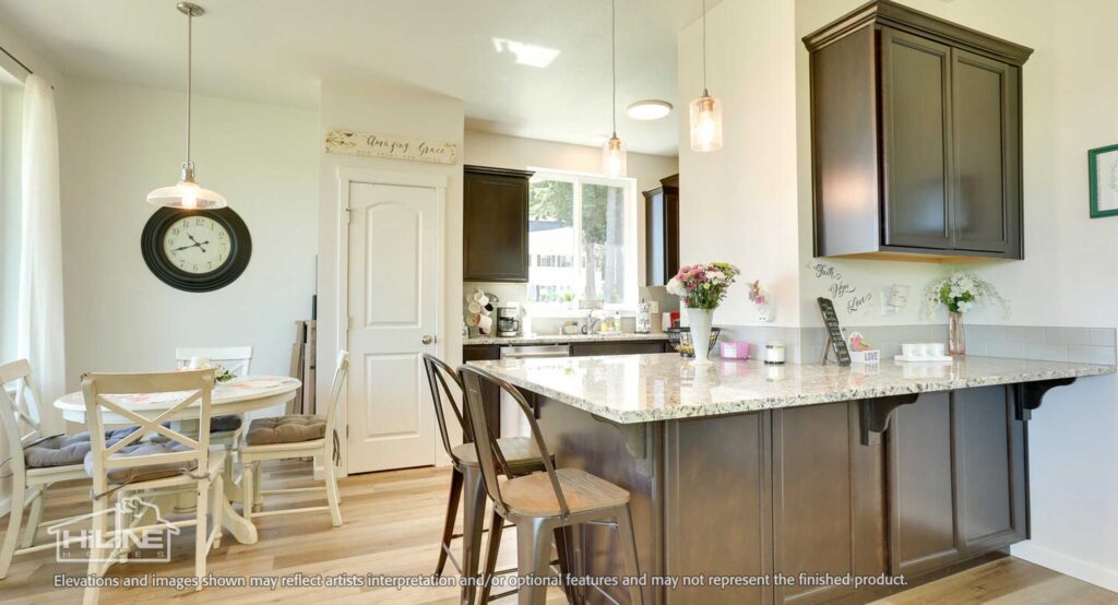 Home Plan 800 dining and kitchen.