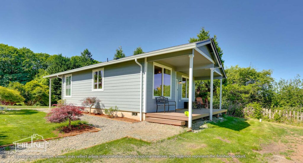 Home Plan 800 exterior front covered porch.