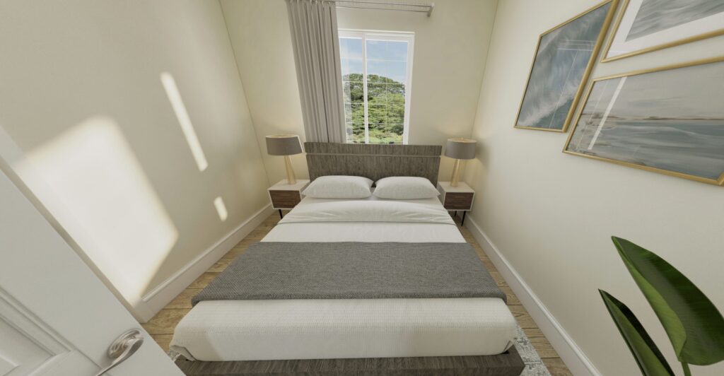 Home Plan 843 bedroom 2.