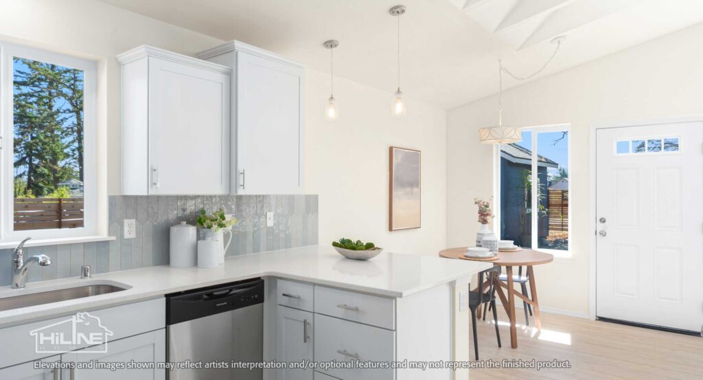 Home Plan 843 kitchen and dining.