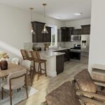 Home Plan 843 kitchen and dining room.