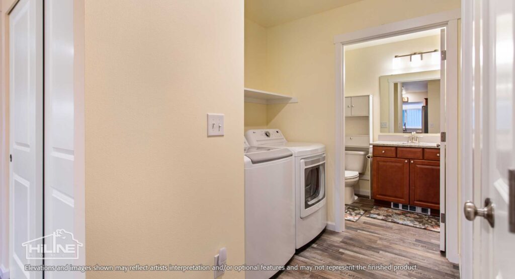 Home Plan 897 laundry and bath.