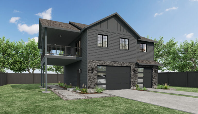 Home Plan 936 enhanced, custom elevation.