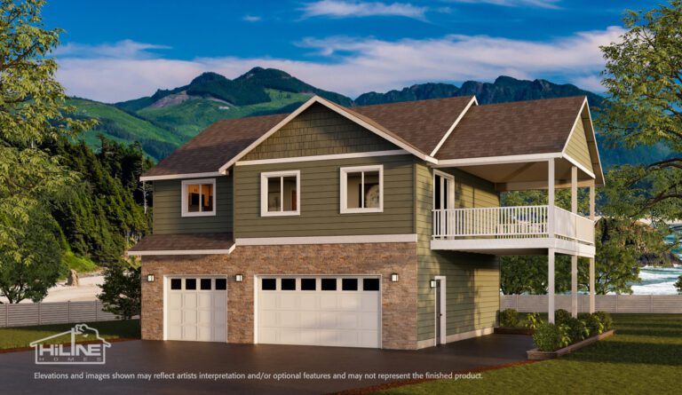 Home Plan 936 enhanced elevation.