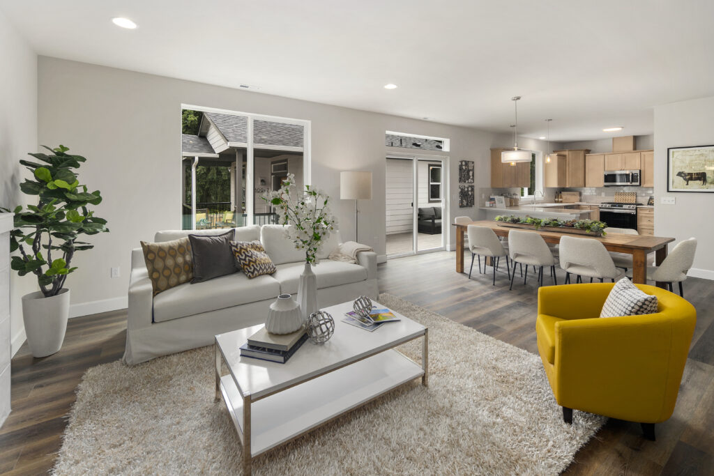 Home Plan 2373 living and dining room.