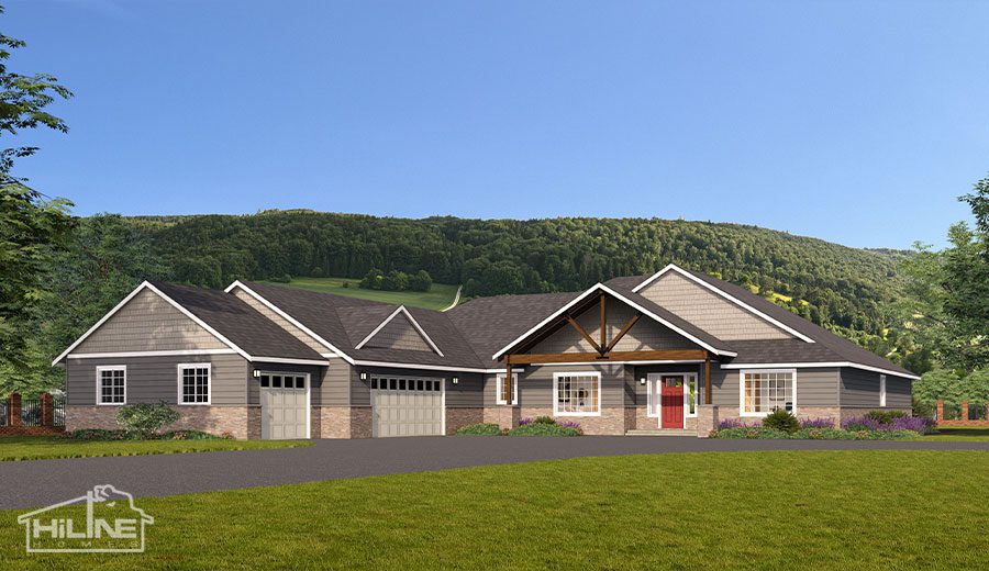 Home Plan 3295 optional elevation.