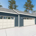 Home Plan 2232 front exterior garages from our virtual home tour.